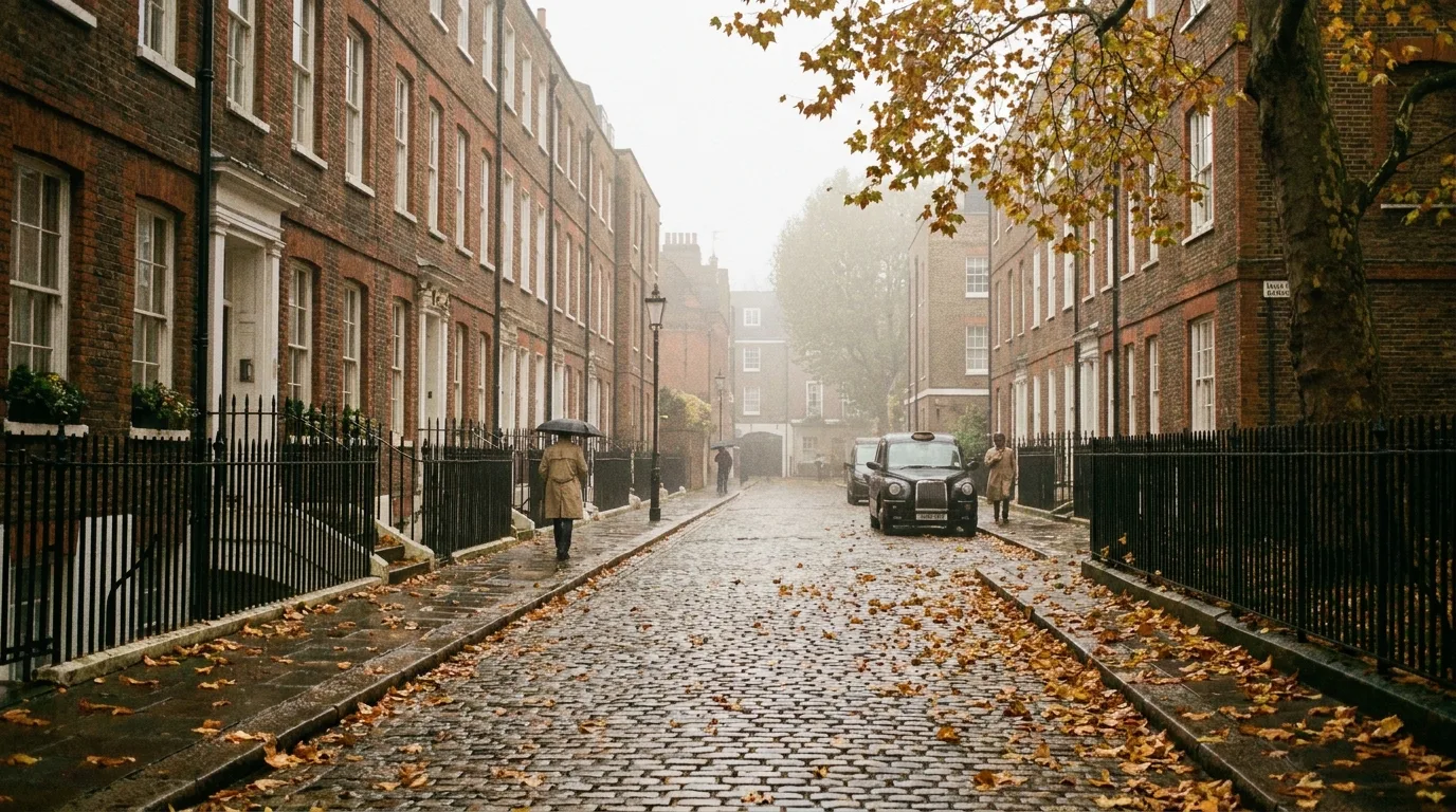 A London street in autumn